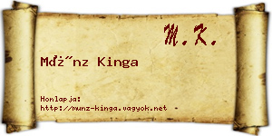 Münz Kinga névjegykártya